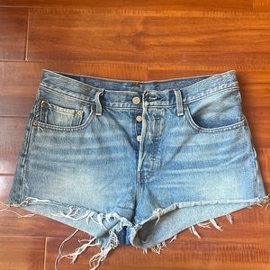 Levi’s 501 high waisted denim shorts